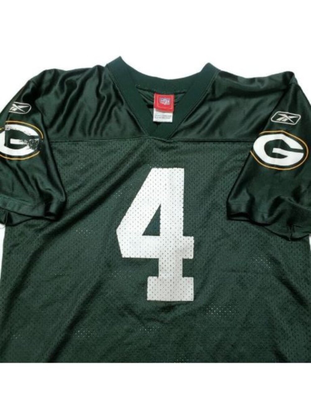 Reebok Boys Size XL (18/20) Green Bay Packers Jersey Brett Favre #4 Green Used